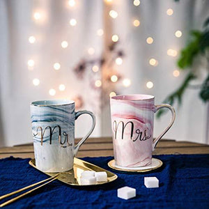 Mr and Mrs Coffee Mugs - Wedding Gifts for Bride and Groom - Gifts for Bridal Shower Engagement Wedding and Married Couples Anniversary - Decotree.co Online Shop