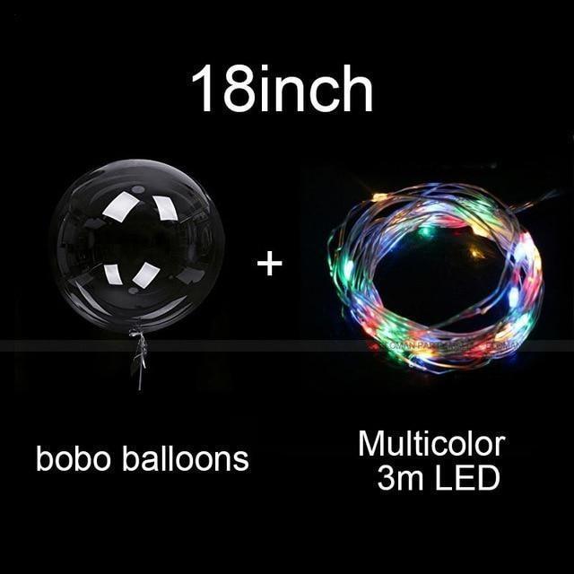 Multi-Colored Light-Up Clear Balloon Home Party Décor - Decotree.co Online Shop