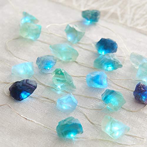 Natural Fluorite Crystal String Lights USB/Battery Powered 6.5FT 20 LEDs with Remote for Indoor Outdoor Tent Wedding Anniversary Birthday Decor Party - Decotree.co Online Shop