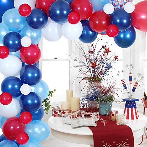 Navy Blue Red White Balloon Garland Kit,139 Pack Navy Red White Confetti Balloon for Boy Blue Birthday Baseball Nautical Theme Party American Flag Party - Decotree.co Online Shop