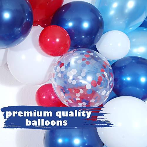 Navy Blue Red White Balloon Garland Kit,139 Pack Navy Red White Confetti Balloon for Boy Blue Birthday Baseball Nautical Theme Party American Flag Party - Decotree.co Online Shop