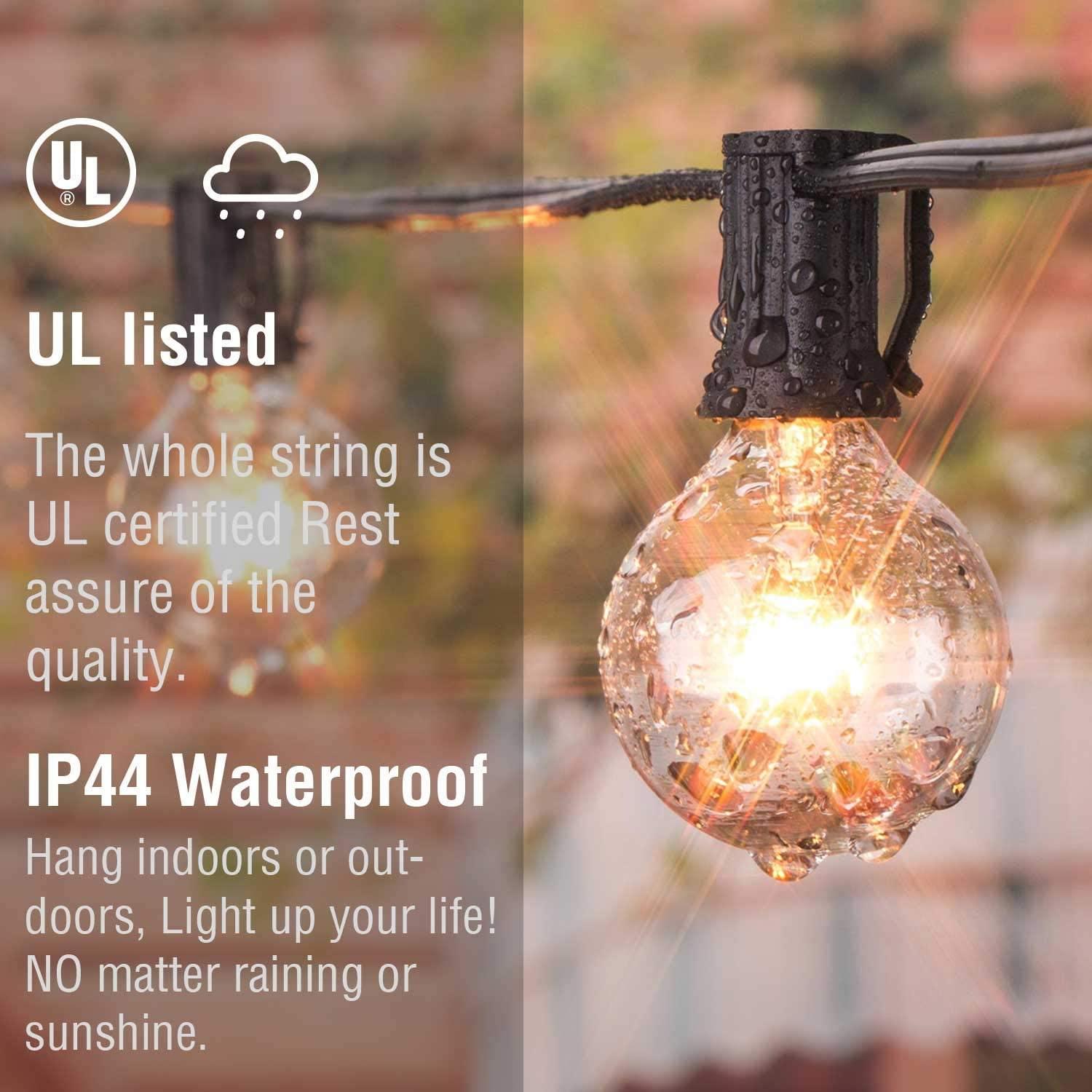 Outdoor String Lights Led Edison Bulbs -Clear Glass, Dimmable For Outdoor And Indoor Use - Decotree.co Online Shop