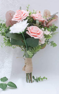 Peach Pink Foam Fake Roses with Stems for DIY Wedding Bouquets Bridal Shower Centerpieces - Decotree.co Online Shop