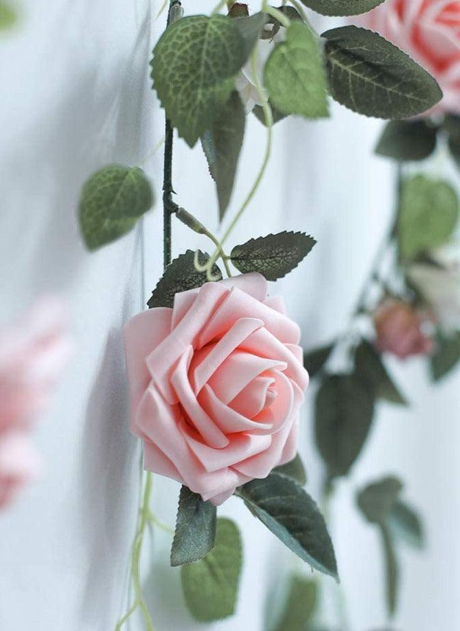 Peach Pink Foam Fake Roses with Stems for DIY Wedding Bouquets Bridal Shower Centerpieces - Decotree.co Online Shop