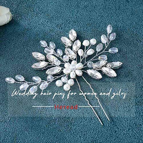 Pearl Bride Wedding Hair Pins Crystal Bridal Head Piece Rhinestones Hair Accessories - Decotree.co Online Shop