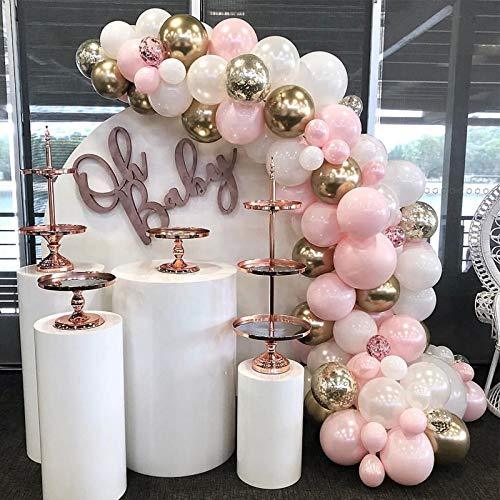 Pink Balloon Garland 120 Pcs 16 Ft Baby Pink and Gold White Party Balloons Arch Kit for Girl Baby Shower Birthday Bridal Shower Party Decoration - Decotree.co Online Shop