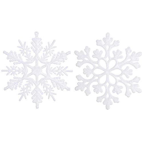 Plastic Christmas Glitter Snowflake Ornaments Christmas Tree Decorations - Decotree.co Online Shop