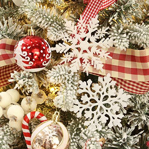 Plastic Christmas Glitter Snowflake Ornaments Christmas Tree Decorations - Decotree.co Online Shop