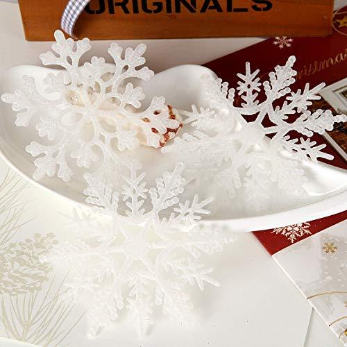 Plastic Christmas Glitter Snowflake Ornaments Christmas Tree Decorations - Decotree.co Online Shop