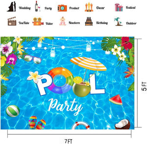 Pool Party Backdrop for Birthday Party Summer Pool Party Banner Backdrop Beach Party Supplies - Decotree.co Online Shop