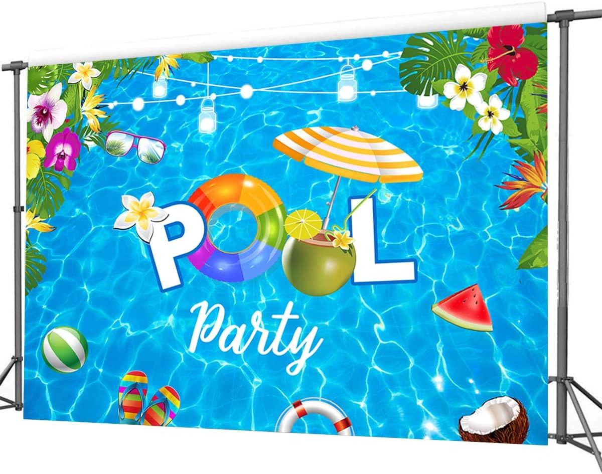 Pool Party Backdrop for Birthday Party Summer Pool Party Banner Backdrop Beach Party Supplies - Decotree.co Online Shop