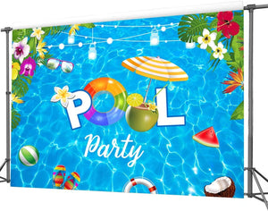 Pool Party Backdrop for Birthday Party Summer Pool Party Banner Backdrop Beach Party Supplies - Decotree.co Online Shop