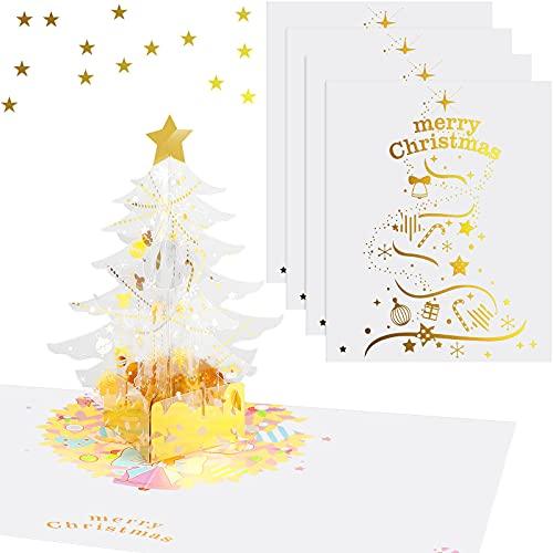 Pop up Christmas Cards Crystal Christmas Tree Pop up Cards with Blank Envelopes 3D Crystal Cards 3D Xmas Cards - Decotree.co Online Shop