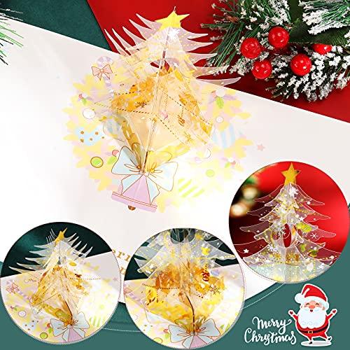 Pop up Christmas Cards Crystal Christmas Tree Pop up Cards with Blank Envelopes 3D Crystal Cards 3D Xmas Cards - Decotree.co Online Shop