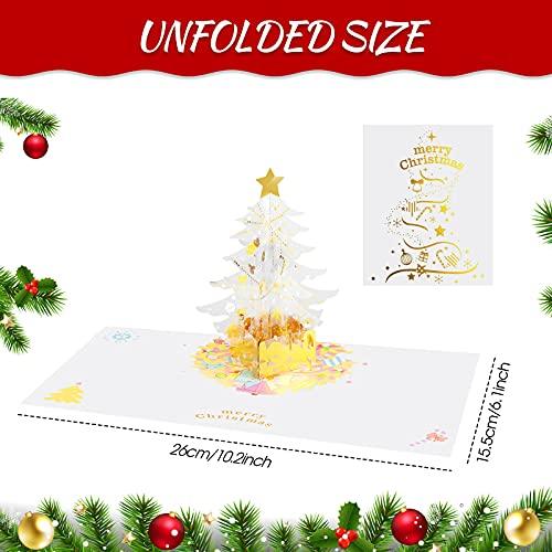 Pop up Christmas Cards Crystal Christmas Tree Pop up Cards with Blank Envelopes 3D Crystal Cards 3D Xmas Cards - Decotree.co Online Shop