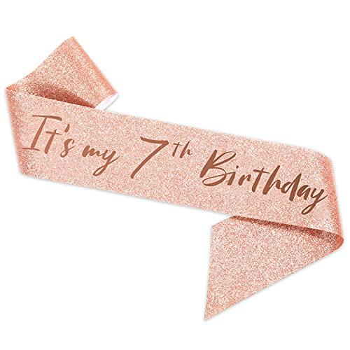 Products 7th Birthday Sash and Tiara for Girls, Rose Gold Birthday Sash Crown 7 & Fabulous Sash and Tiara for Girls, 7th Birthday Gift - Decotree.co Online Shop