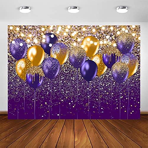 Purple and Silver Glitter Backdrop for Birthday Wedding Prom Graduation Photography Background - Decotree.co Online Shop