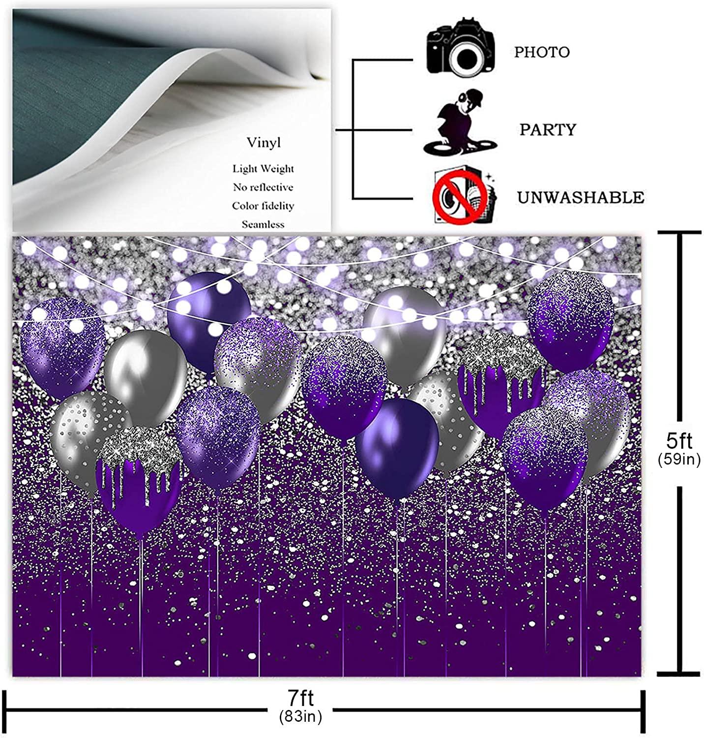 Purple and Silver Glitter Backdrop for Birthday Wedding Prom Graduation Photography Background - Decotree.co Online Shop