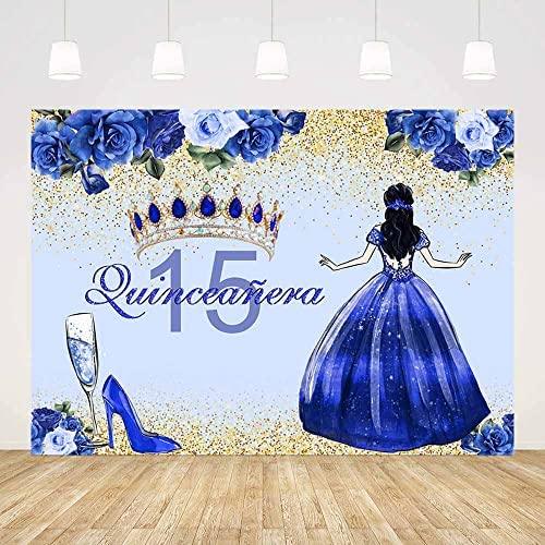 Quinceanera Backdrop for Girl Happy 15th Birthday Background Pink Flowers High Heels Crown Princess Birthday Party Decorations - Decotree.co Online Shop