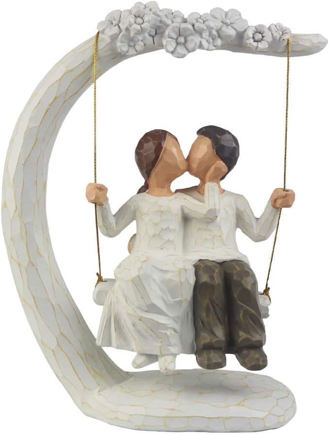 Romantic Couple Figurines in Love , 9Inch Hand Painted Sweet Loving Together Couple Sculpture Best Gift for Valentine's Day - Decotree.co Online Shop