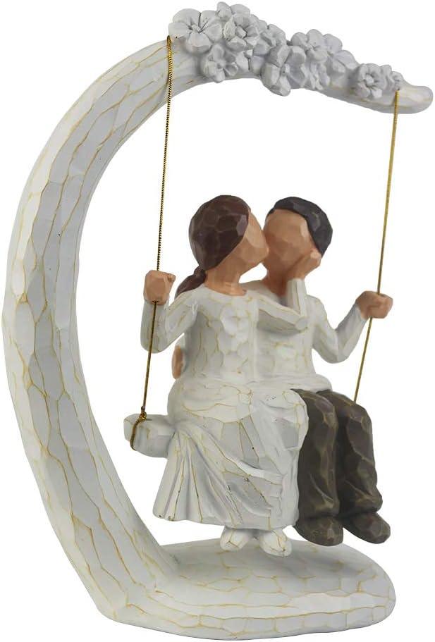 Romantic Couple Figurines in Love , 9Inch Hand Painted Sweet Loving Together Couple Sculpture Best Gift for Valentine's Day - Decotree.co Online Shop