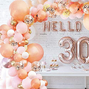 Rose Gold Balloon Garland Arch Kit, 152 Pieces Rose Gold Pink White and Gold Confetti Latex Balloons - Decotree.co Online Shop