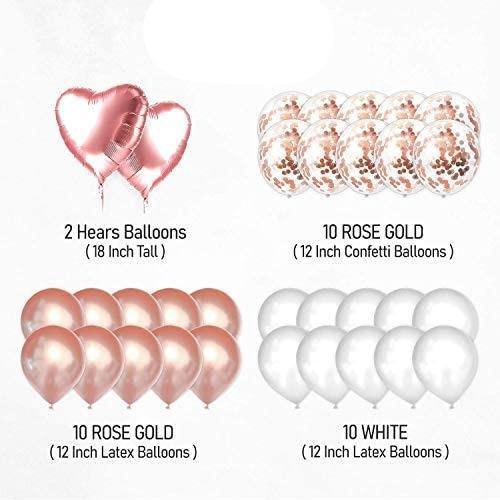 Rose Gold Happy Birthday Balloons Banner 16inch Tall Set for Her Birthday Party Decorations and Supplies Kit - Decotree.co Online Shop