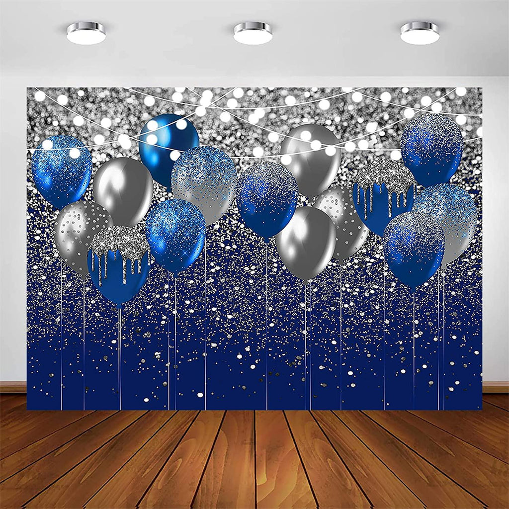 Royal Blue Glitter Backdrop for Birthday Wedding Prom Graduation Photography Background - Decotree.co Online Shop