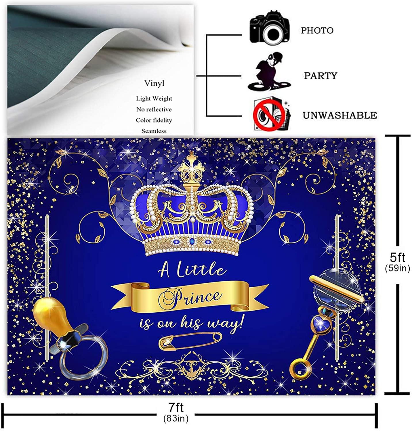 Royal Prince Baby Shower Backdrop for Party Decorations - Decotree.co Online Shop