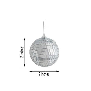 Silver Glass Mirror Disco Ball With Hanging Strings | Christmas Ornaments - Decotree.co Online Shop