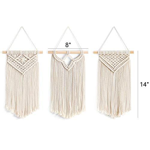 Small Macrame Wall Hanging, 3pcs Art Woven Wall Decor Boho Home Chic Decoration - Decotree.co Online Shop