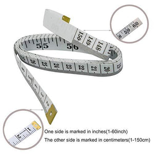 Soft Tape Measure Double Scale Body Sewing Flexible Ruler for Weight Loss Measurement Sewing Tailor Craft Vinyl Ruler 60-inch（White） - Decotree.co Online Shop