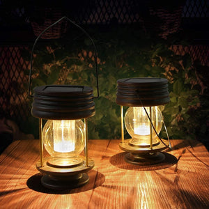 Solar Lantern - Hanging Solar Lights Outdoor - 2 Pack Solar Powered Waterproof Led Lanterns Vintage Design for Landscape,Yard,Garden - Decotree.co Online Shop