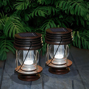 Solar Lantern - Hanging Solar Lights Outdoor - 2 Pack Solar Powered Waterproof Led Lanterns Vintage Design for Landscape,Yard,Garden - Decotree.co Online Shop