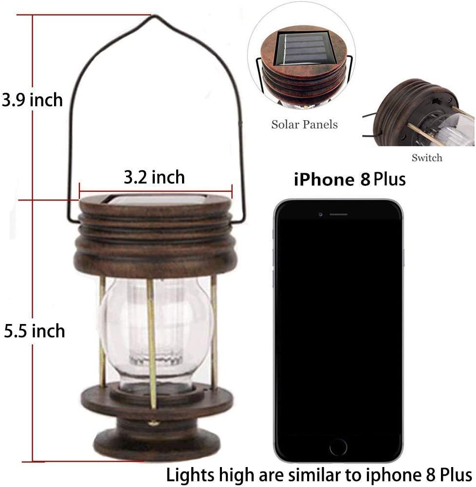 Solar Lantern - Hanging Solar Lights Outdoor - 2 Pack Solar Powered Waterproof Led Lanterns Vintage Design for Landscape,Yard,Garden - Decotree.co Online Shop