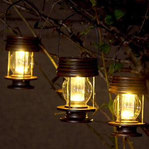 Solar Lantern - Hanging Solar Lights Outdoor - 2 Pack Solar Powered Waterproof Led Lanterns Vintage Design for Landscape,Yard,Garden - Decotree.co Online Shop