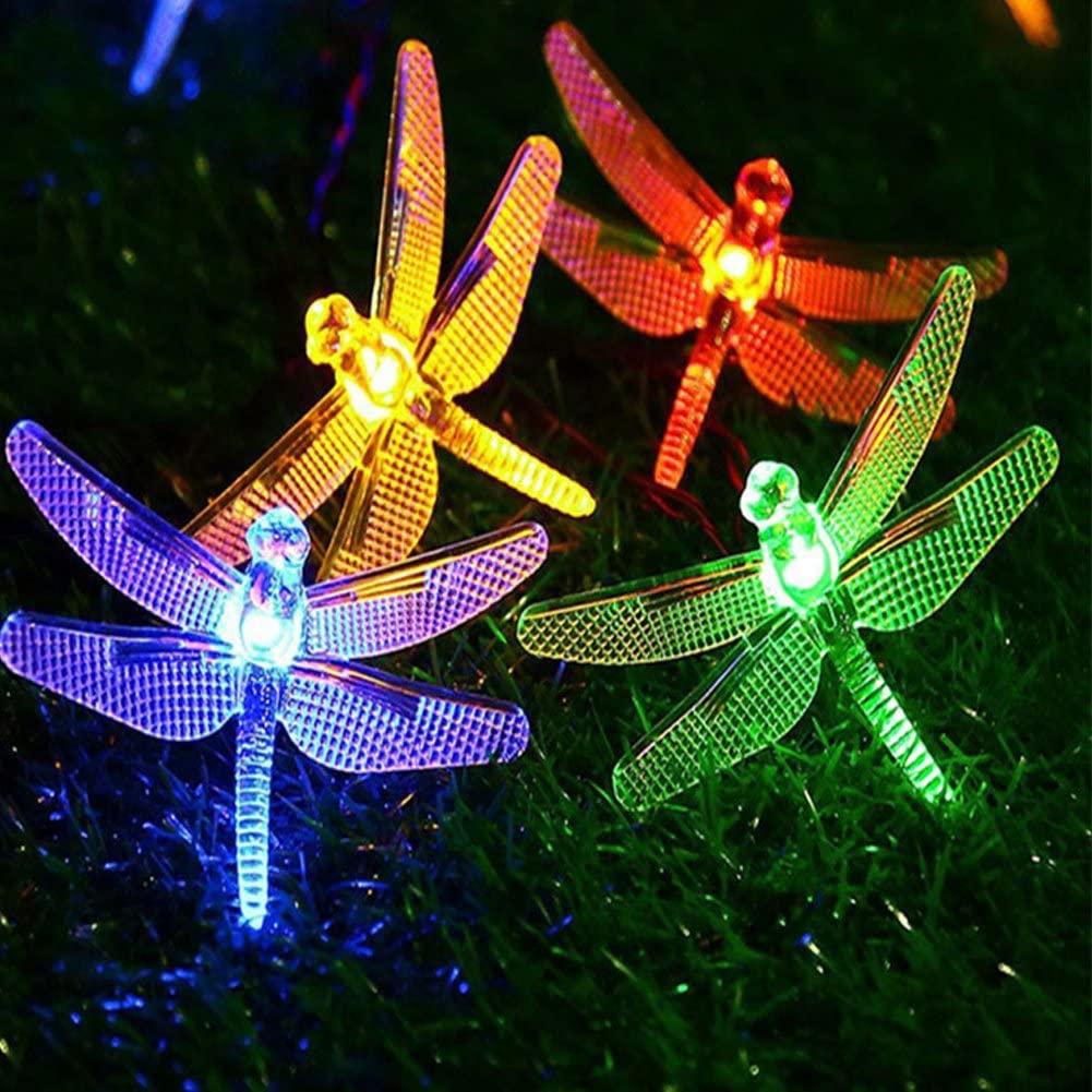 Solar String Lights 20Ft 30LED Dragonfly Shaped Waterproof Fairy Decoration Lighting for Patio - Decotree.co Online Shop