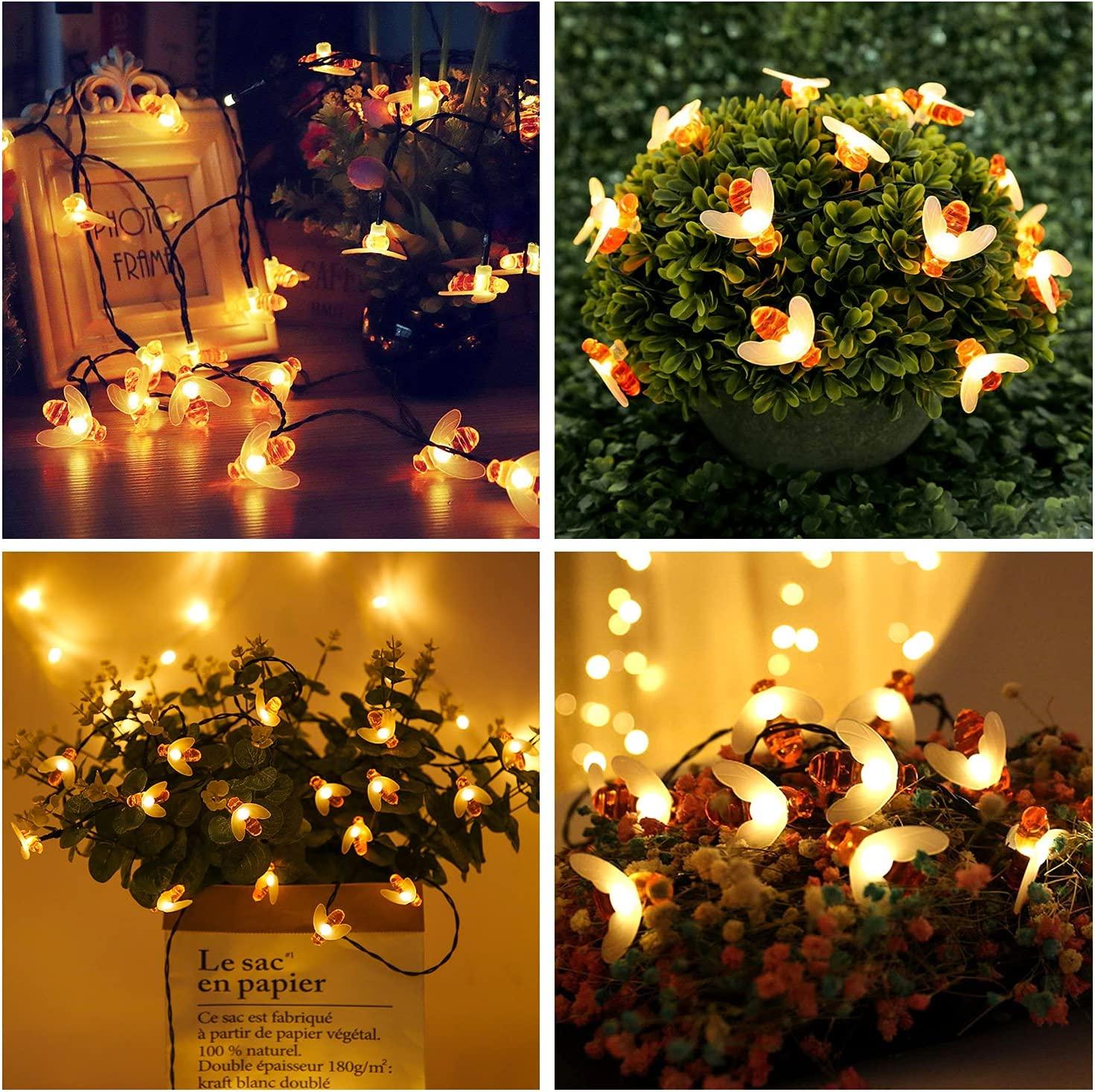 Solar String Lights 30 LED Cute Bee Lights Outdoor Waterproof Starry Light Fairy Decor Light,Wedding - Decotree.co Online Shop