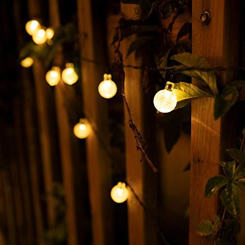 Solar String Lights Outdoor 60 Led Crystal Globe Lights with 8 Lighting Modes - Decotree.co Online Shop