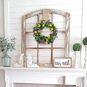 Spring Wreaths for Front Door-15In Daisy Flower Door Wreath for Spring Decor Outdoor Indoor Front Porch Windows Home Decorations - Decotree.co Online Shop