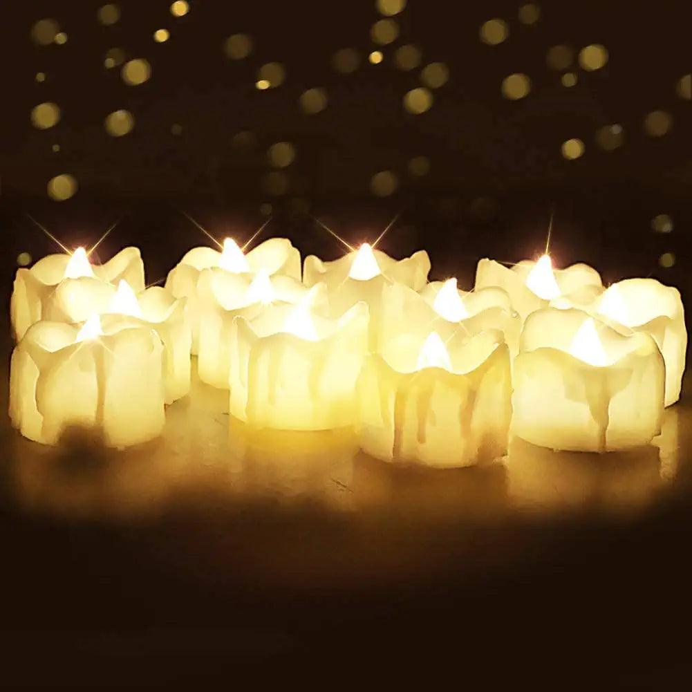 Timer Tea Lights, Flameless Flickering Auto Tea Lights Battery Operated Long-Lasting, Pack of 12 - Decotree.co Online Shop