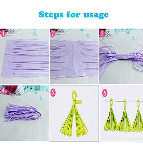 Tissue Paper Tassel Garland - 20pcs Tassels Per Package - 12 Inch Long Tassels(Gold/Pink/White) - Decotree.co Online Shop