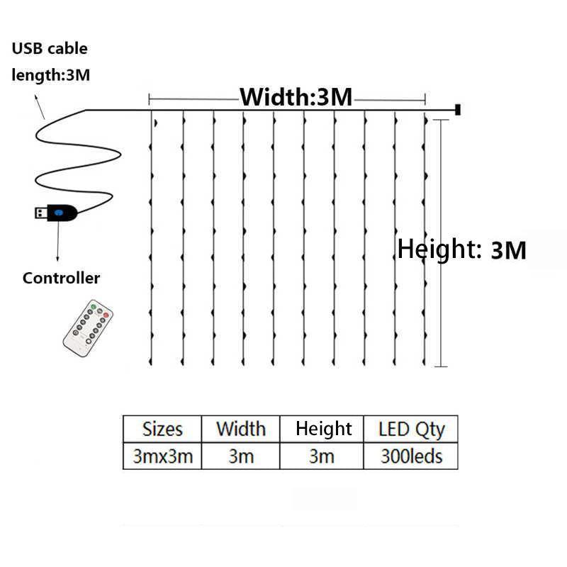 USB Plug in, 300 LED 9.8 Ft × 9.8 Ft Curtain Fairy Lights for Wedding Backdrop - Decotree.co Online Shop