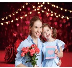 Valentine's Backdrop Red Rose Flower Love Hearts Photo Background Glitter Hearts Backdrops - Decotree.co Online Shop