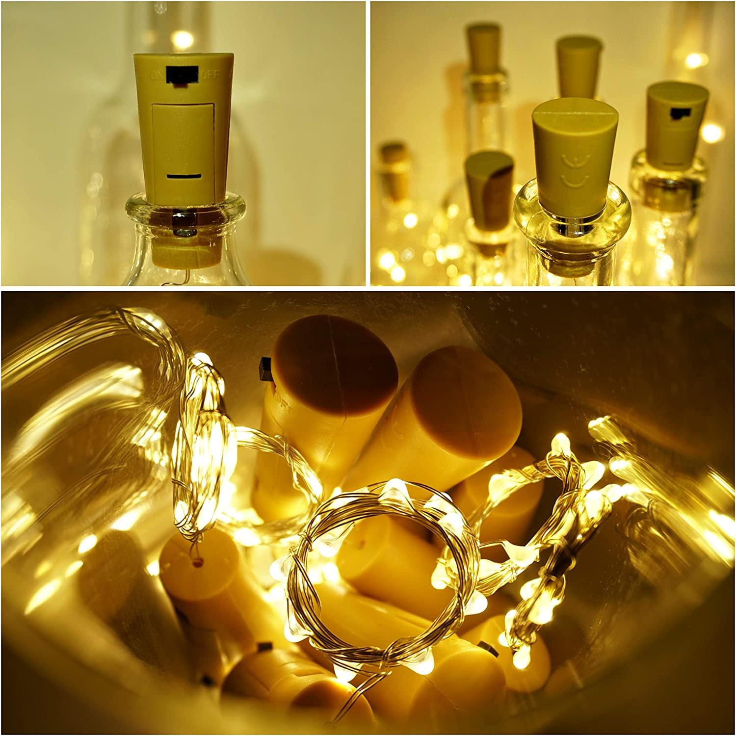 Warm White Cork Lights Battery Operated Fairy Bottle Lights for Wedding Party - Decotree.co Online Shop