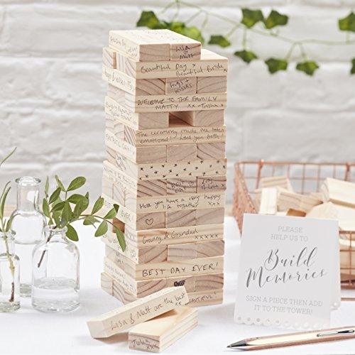 Wedding Jenga Guest book, Build A Memory Block Alternative Wedding Guest Book, Unique Signs for Weddings - Decotree.co Online Shop