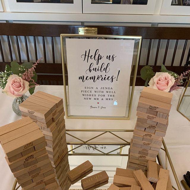 Wedding Jenga Guest book, Build A Memory Block Alternative Wedding Guest Book, Unique Signs for Weddings - Decotree.co Online Shop