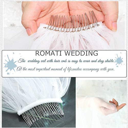 Wedding Veil Comb Bridal Cathedral Veil 1 Tier Drop Veil Wedding Rhinestones Hair Comb for Brides, 118 Inches (118"W-118"L,White) - Decotree.co Online Shop