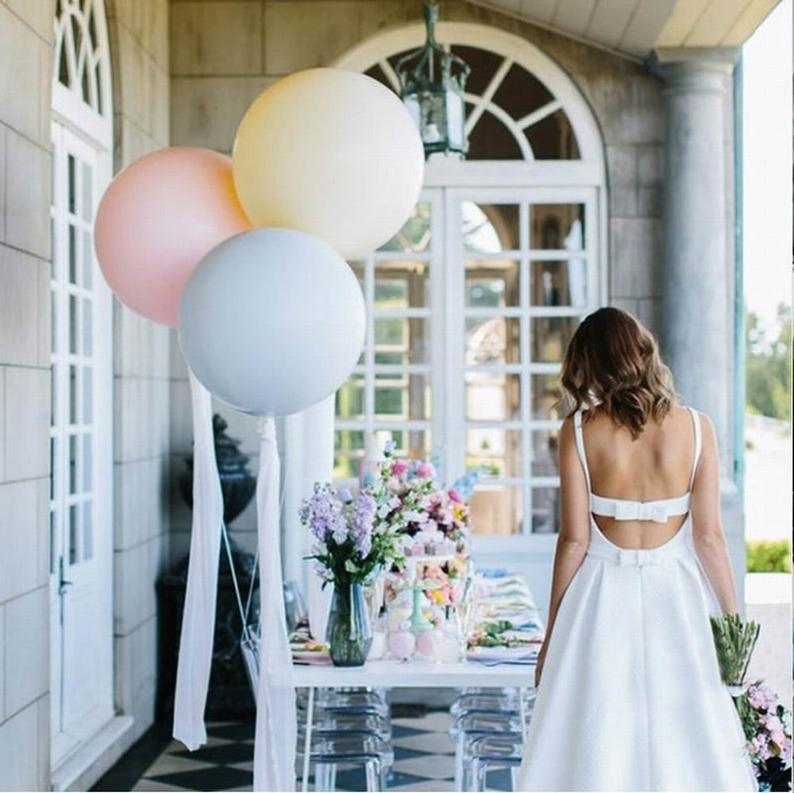 White 36" inch Big Giant Balloons for Greenery Garland - Perfect for Minimalist Rustic Wedding Celebrations - Decotree.co Online Shop