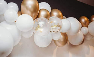 White and Gold Balloon Garland Kit, 60PCS Balloon Garland Including White, Chrome Gold & Confetti Balloons Decorations - Decotree.co Online Shop